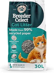 Breeder Celect All-Natural Cat Litter (30L) – 99% Recycled Paper